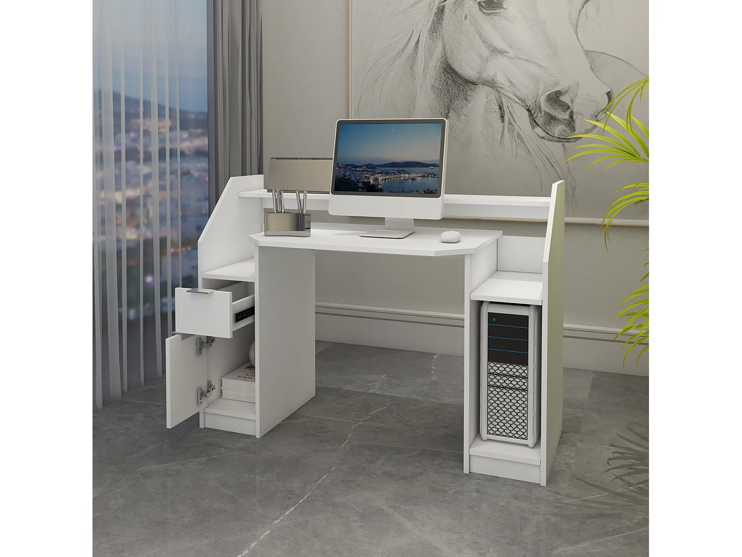 Escritorio para ordenador PC escritorio de trabajo ML-DESIGN