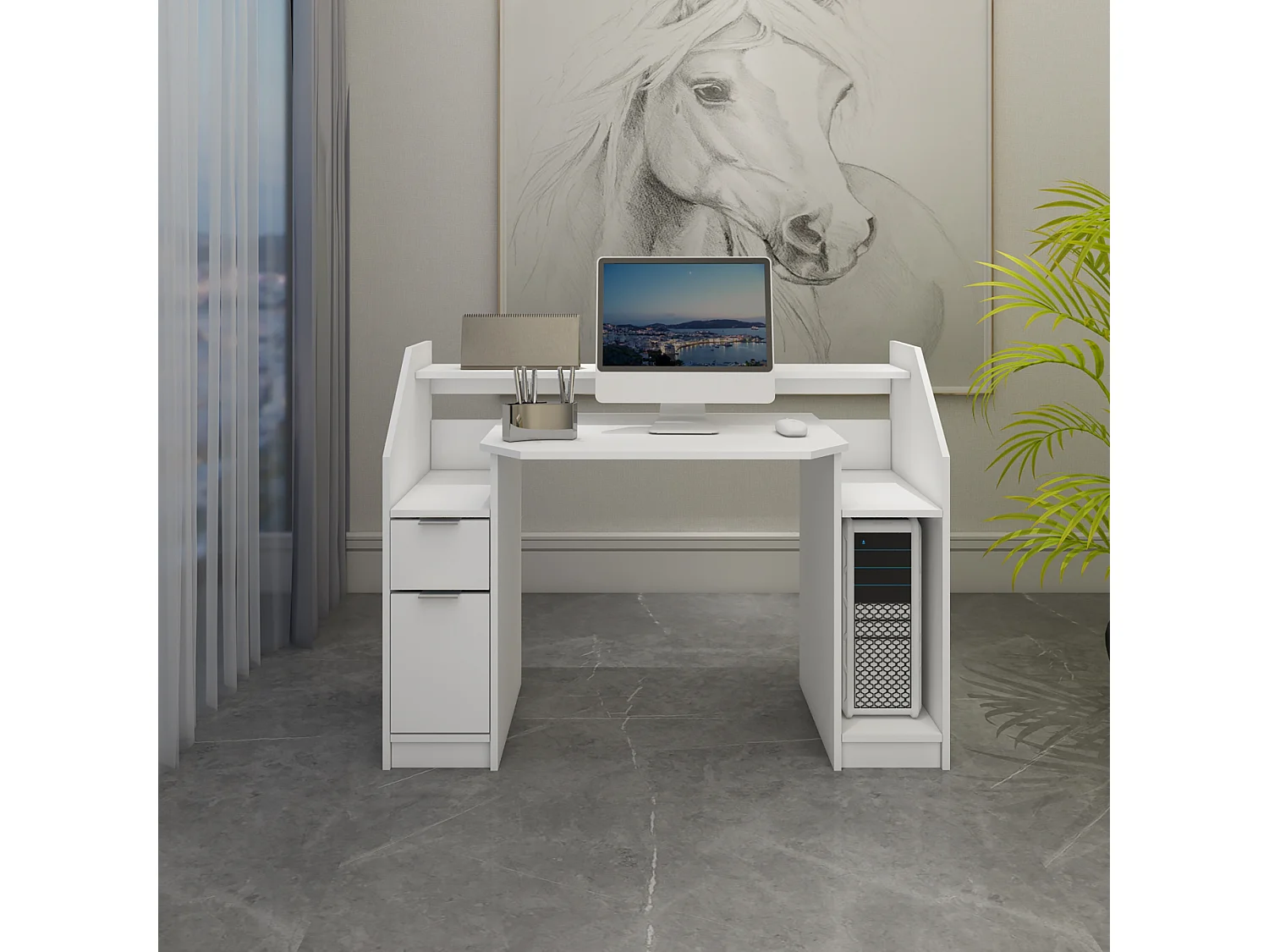 Escritorio para ordenador PC escritorio de trabajo ML-DESIGN