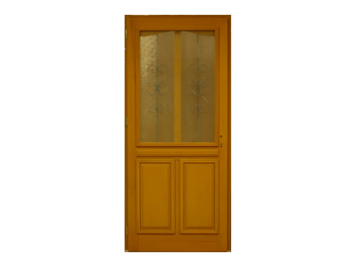 Porte d'entree Bois vitree, Sandy, H,215xl,90  p, droit Cote Tableau