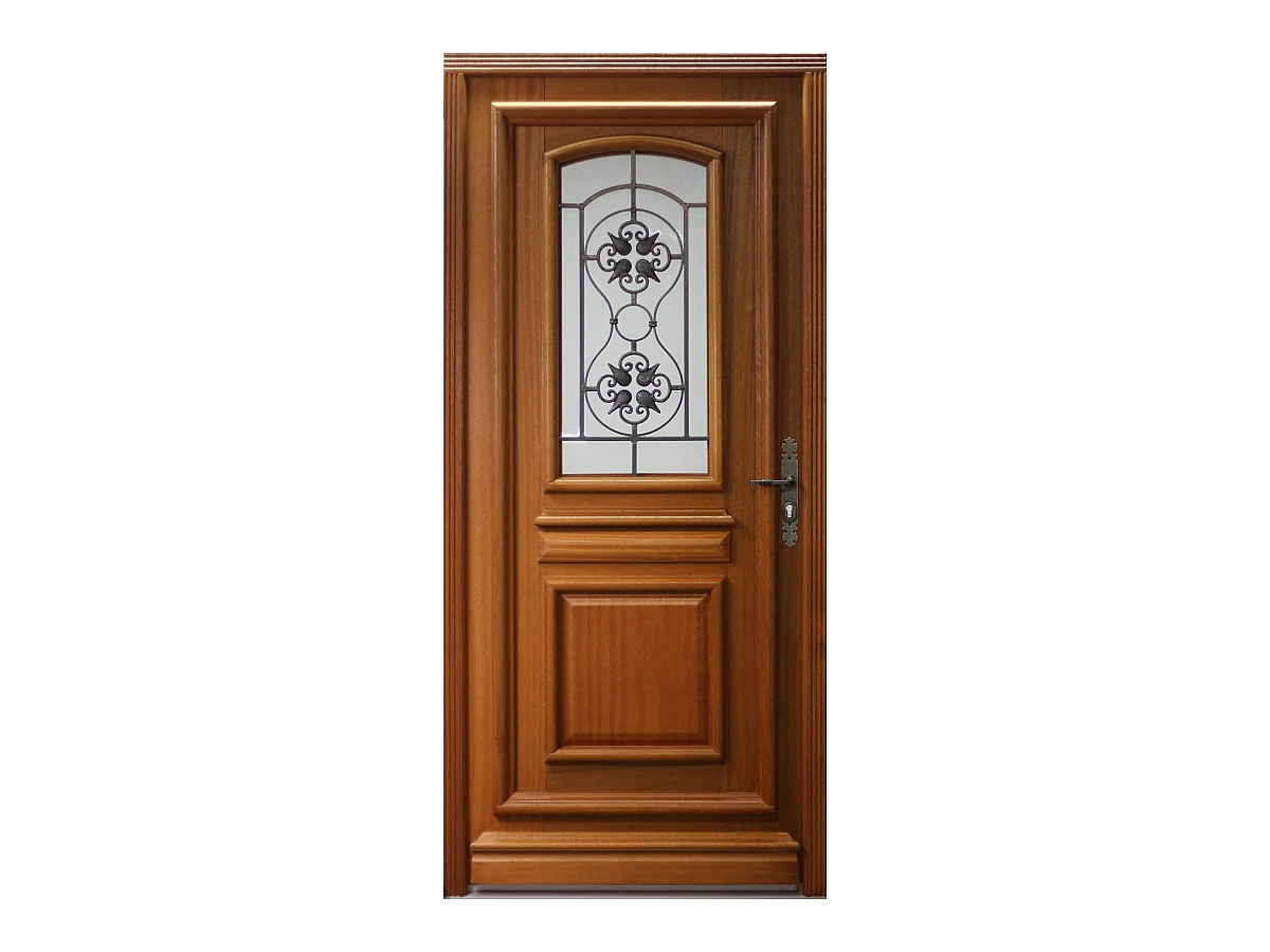 Porte D'Entrée Bois Vitrée, Tahi 4, H,215Xl,90  P,Gauche  Côtes Tableau