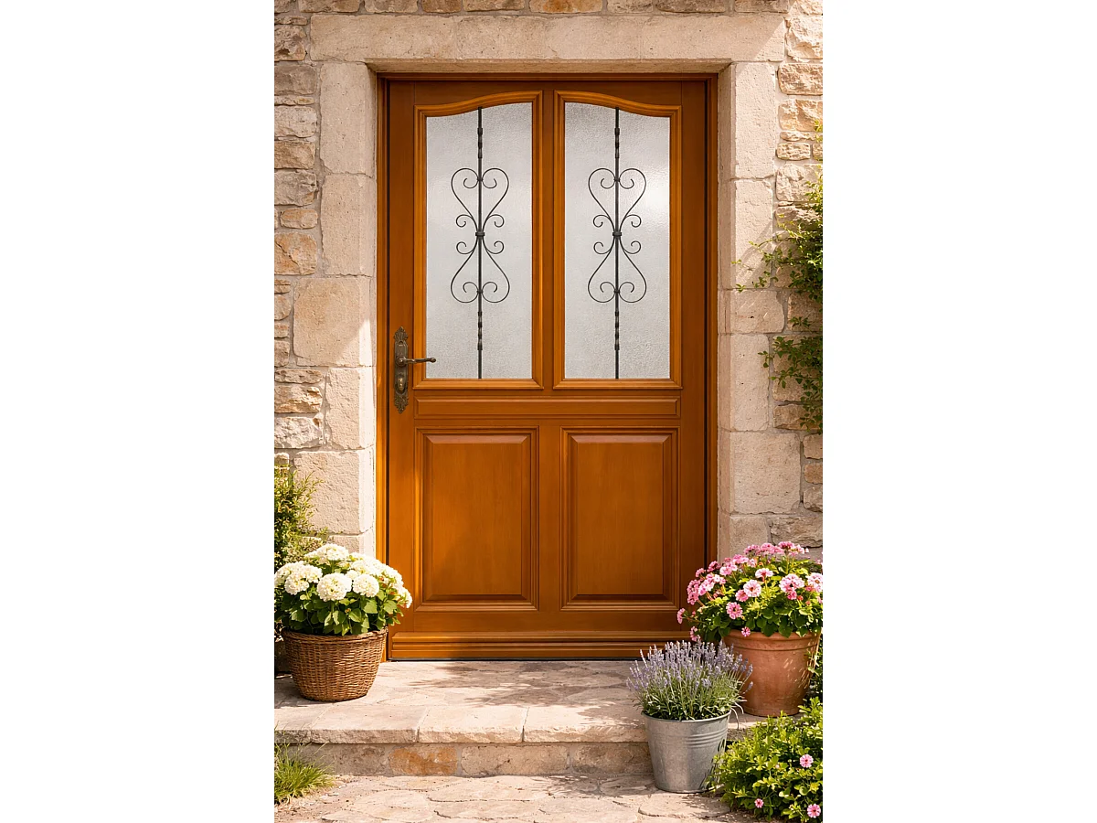 Exo Puerta de Entrada de Madera 'Sandy' 215X90 Lado Derecho Vendida con Manija y Cerradura sin manilla