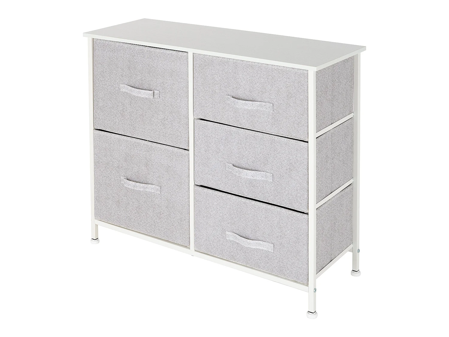 Cómoda 5 cajones tela extraíble blanco 80x30x70 cm ML-DESIGN