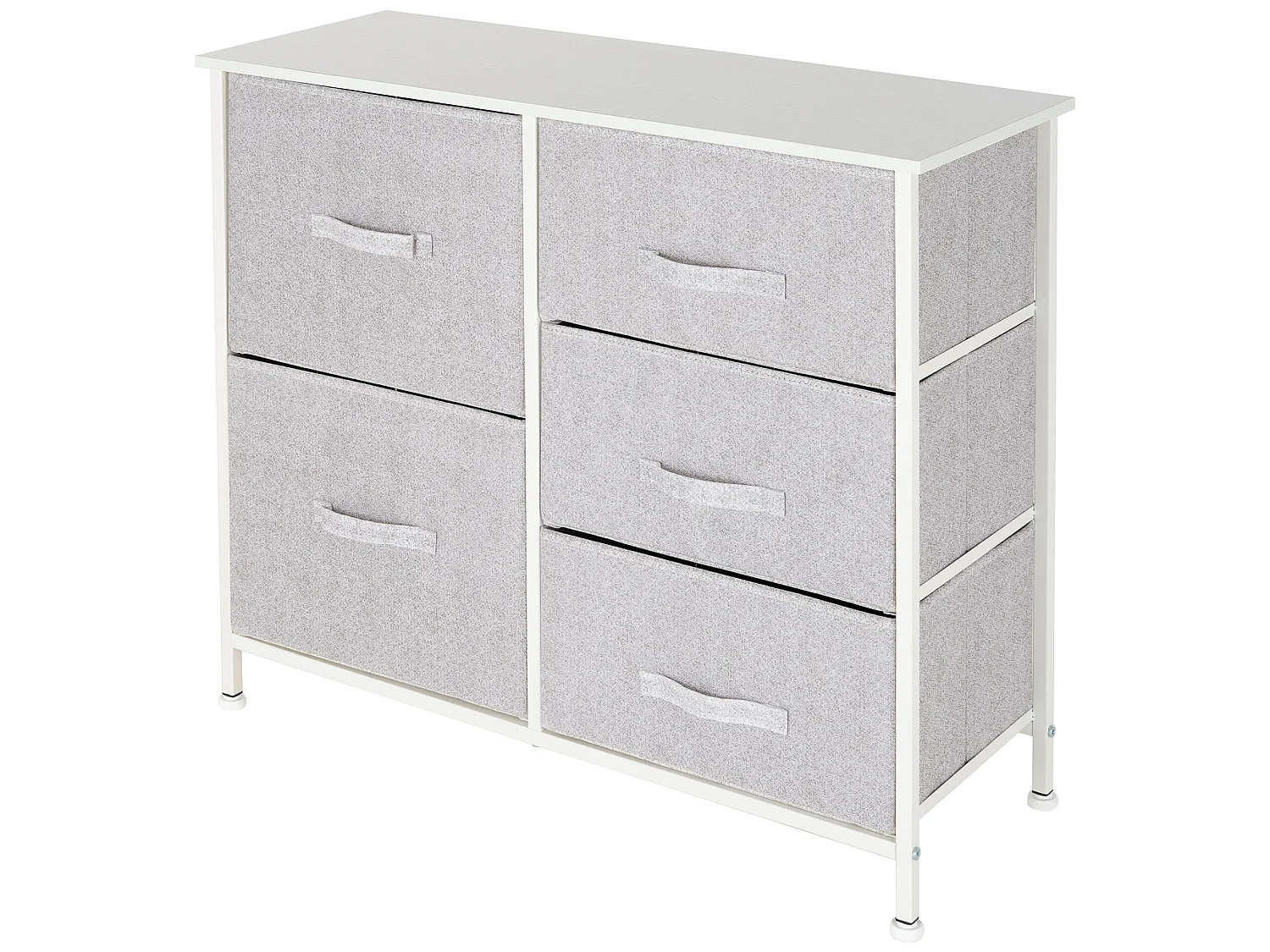 Commode de chambre avec 5 tiroirs tissu amovibles blanc 80x30x70 cm ML-DESIGN