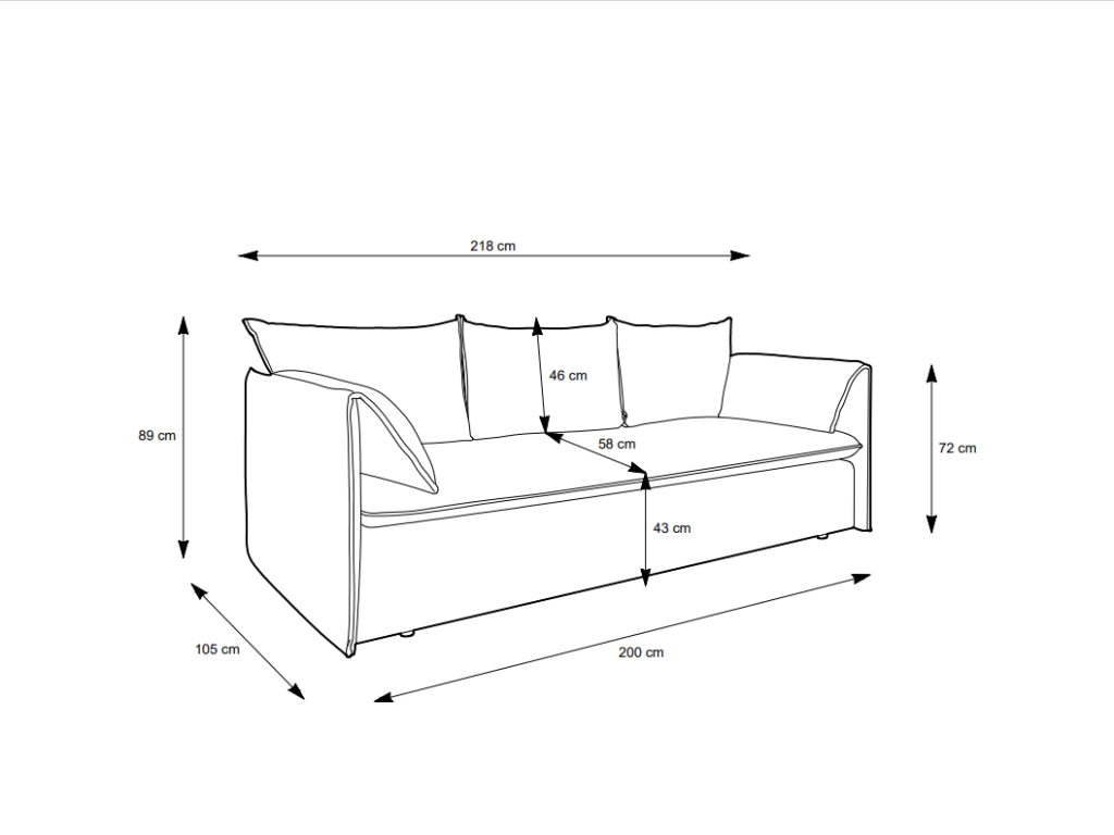 Sofa 3-Sitzer mit Schlaffunktion - Feincord - Beige - TEODORA günstig online kaufen
