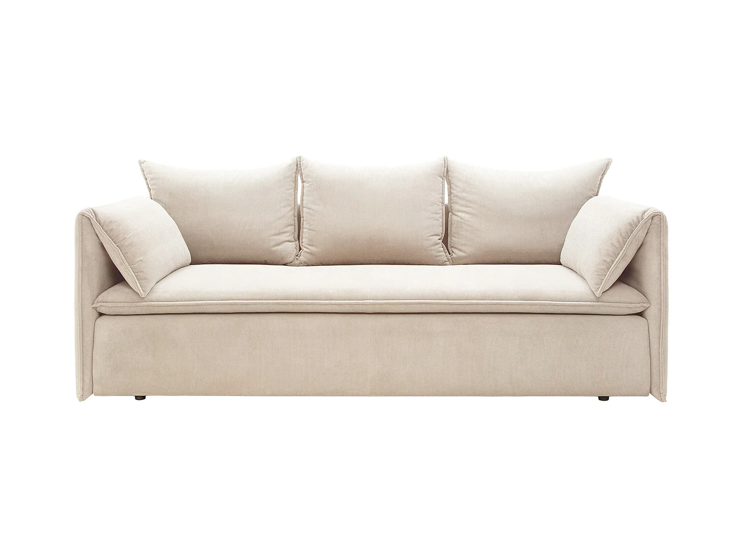 Sofá de 3 lugares convertível em veludo canelado fino bege - TEODORA de PASCAL MORABITO