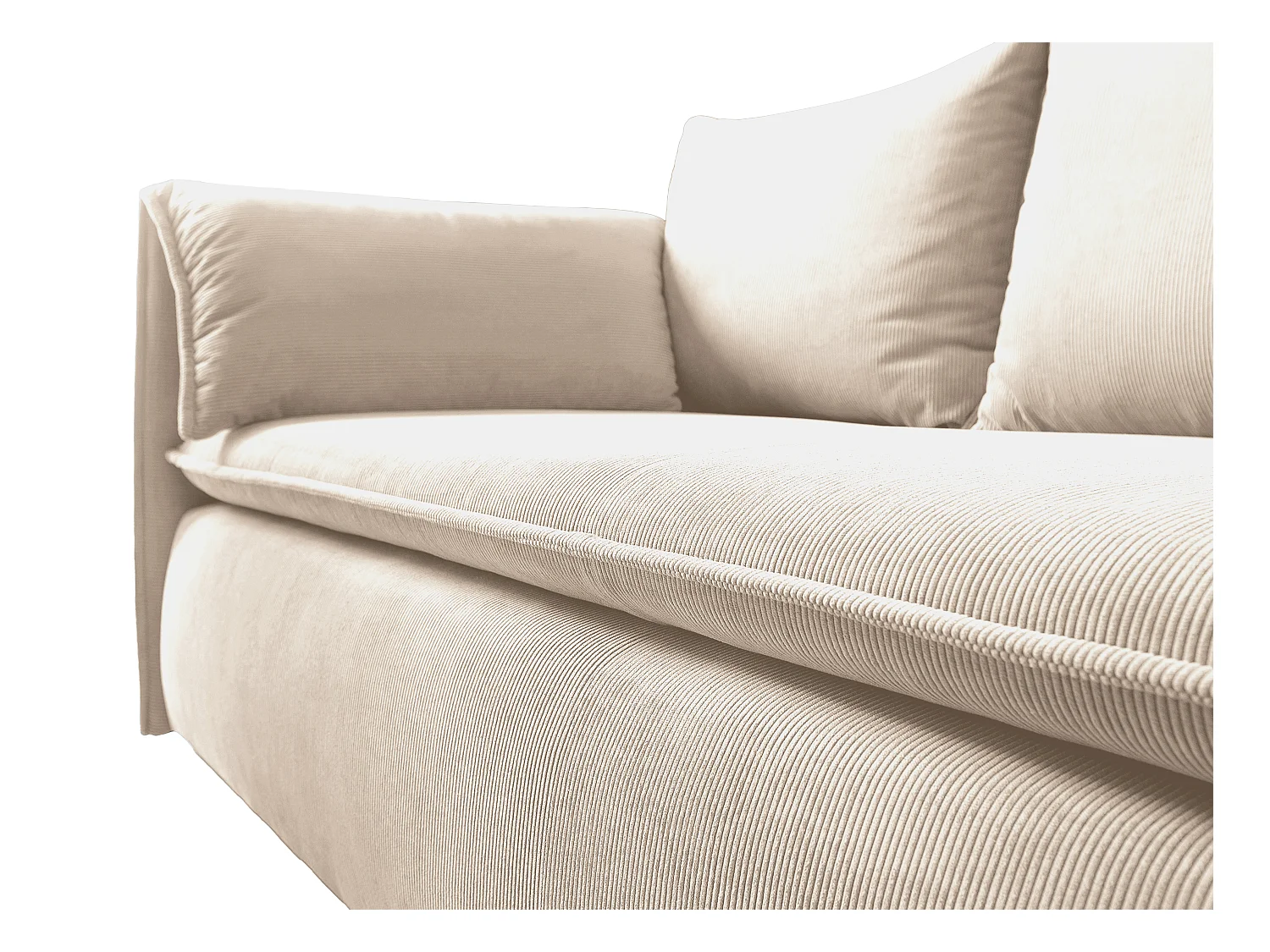 Sofá de 3 lugares convertível em veludo canelado fino bege - TEODORA de PASCAL MORABITO