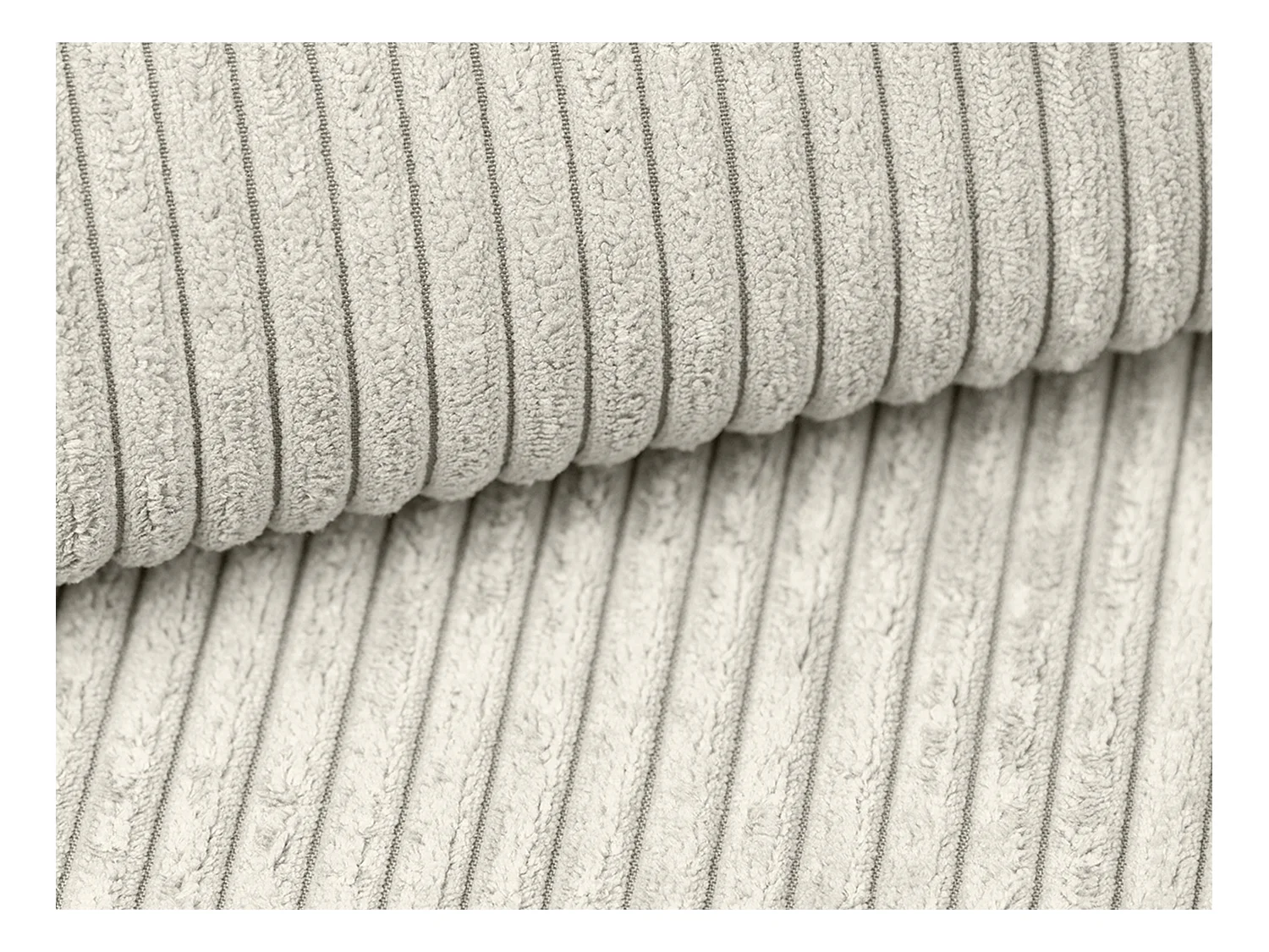 Große Wohnlandschaft - Ecke rechts - Mit Schlaffunktion - Cord - Beige - AMELIA