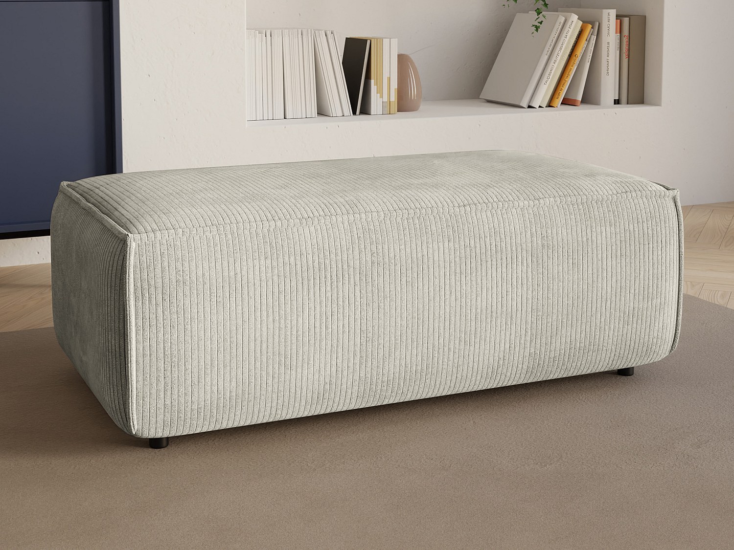 Puff i kordfløyel beige AMELIA
