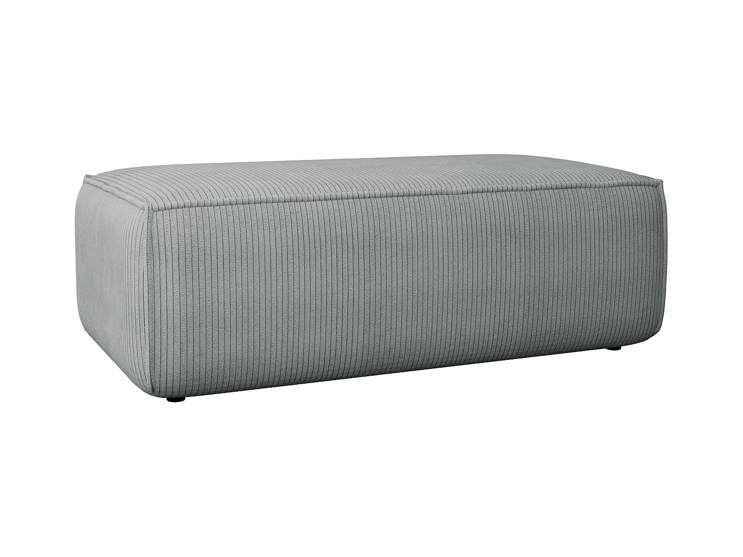 Pouf en velours côtelé gris clair AMELIA