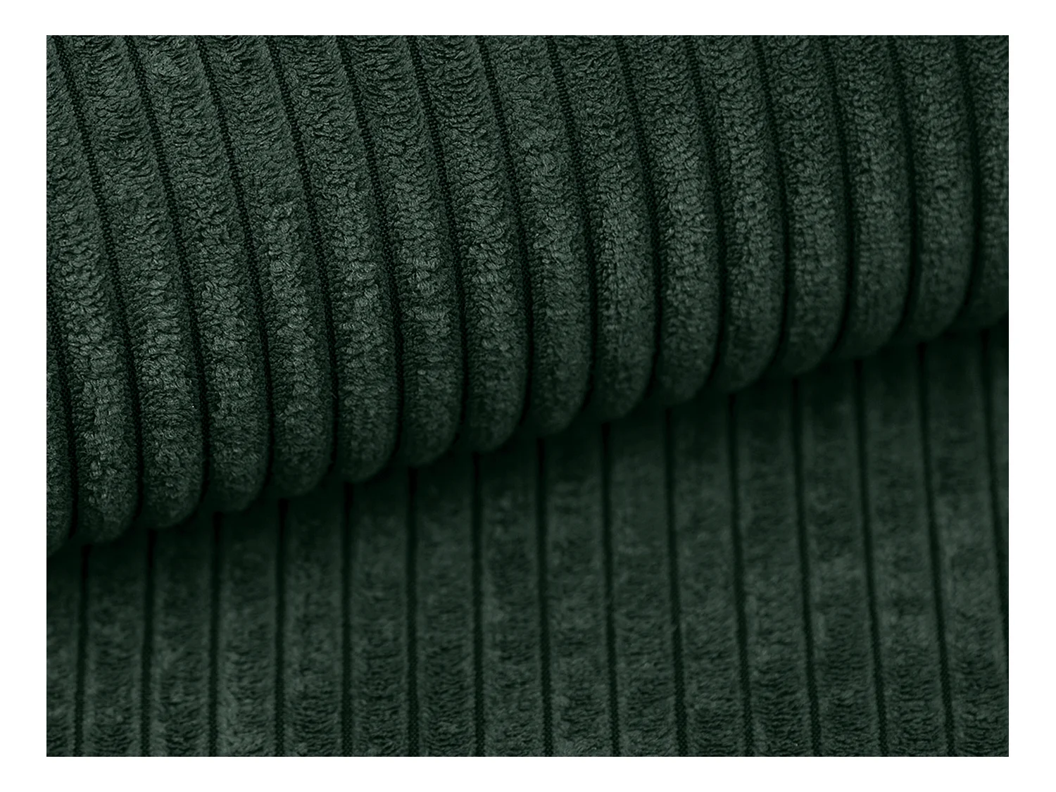 Pouf en velours côtelé vert sapin AMELIA