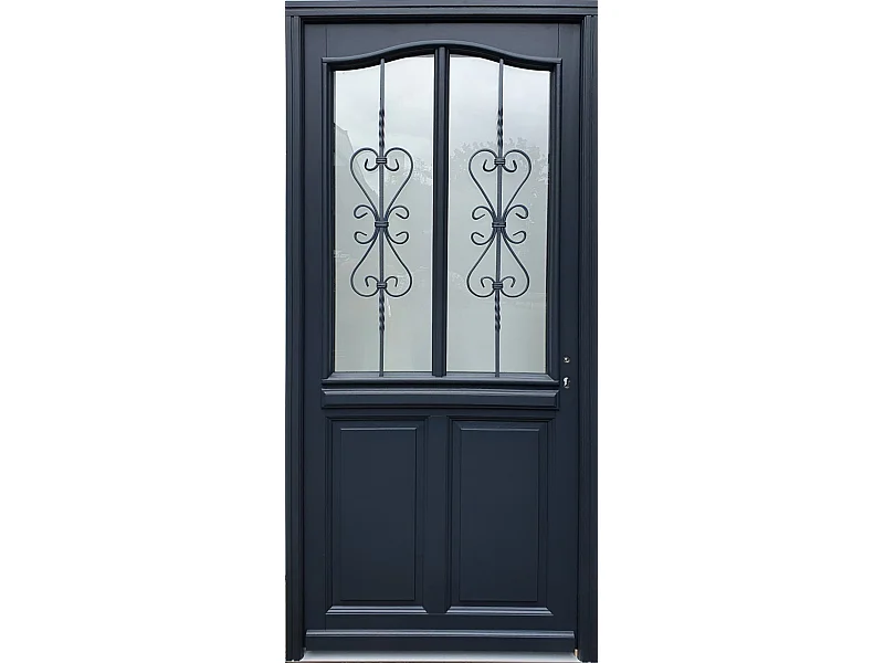 Porte d'entree Bois vitree, Sanna, H,215xl,90  p,gauche  Cote Tableau