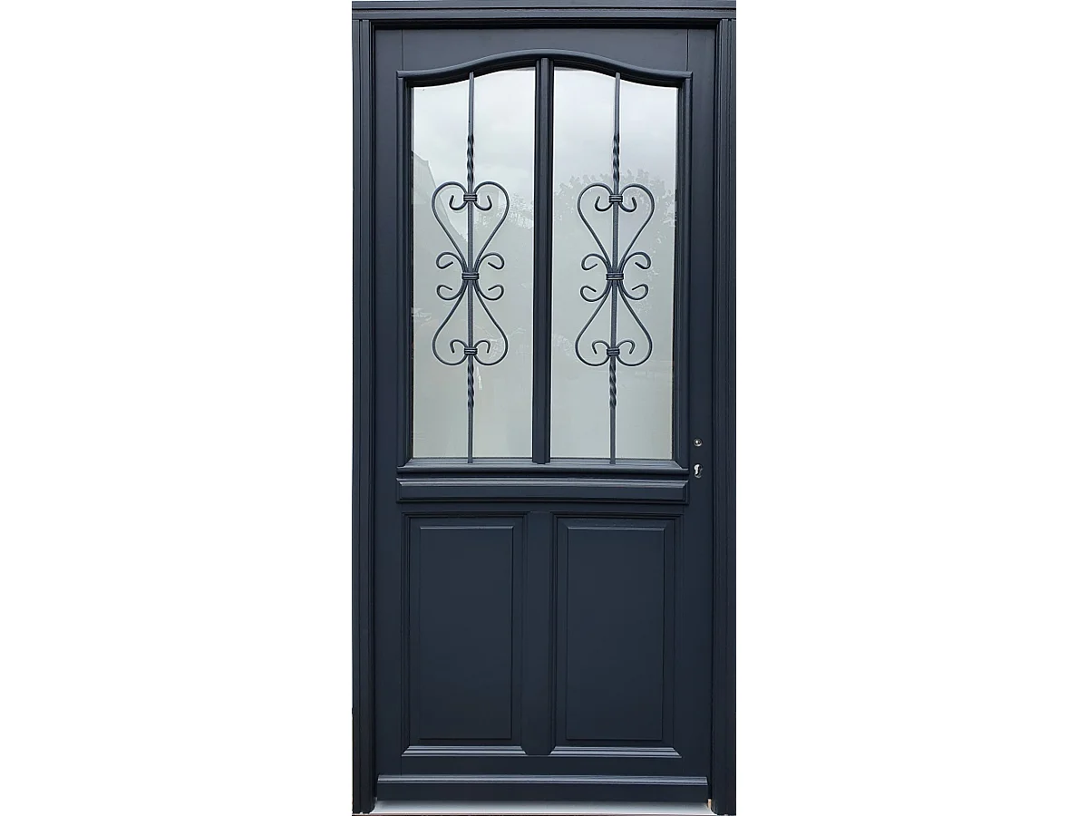 Porte d'entree Bois vitree, Sanna, H,215xl,90 p,gauche Cote Tableau