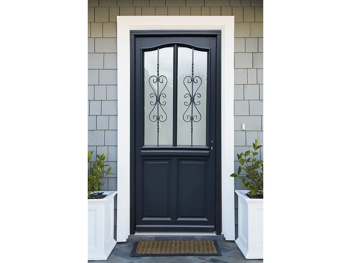 Porte d'entree Bois vitree, Sanna, H,215xl,90 p,gauche Cote Tableau