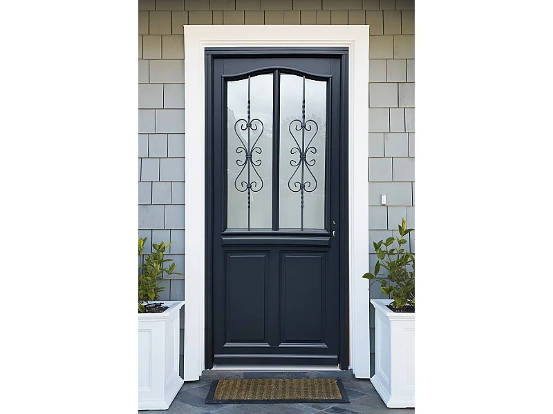 Porte D'entrée Bois Vitrée Sanna, H.215xl.90 Cm Côte Tableau P.gauche Gd Menuiseries