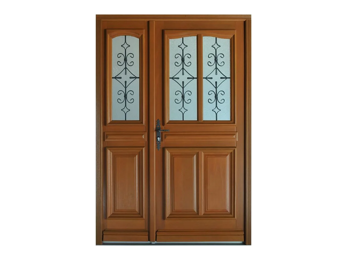 Porte d'entree Bois Tiercee  vitree Vauban H215 x L120 p, droit Cotes Tableau