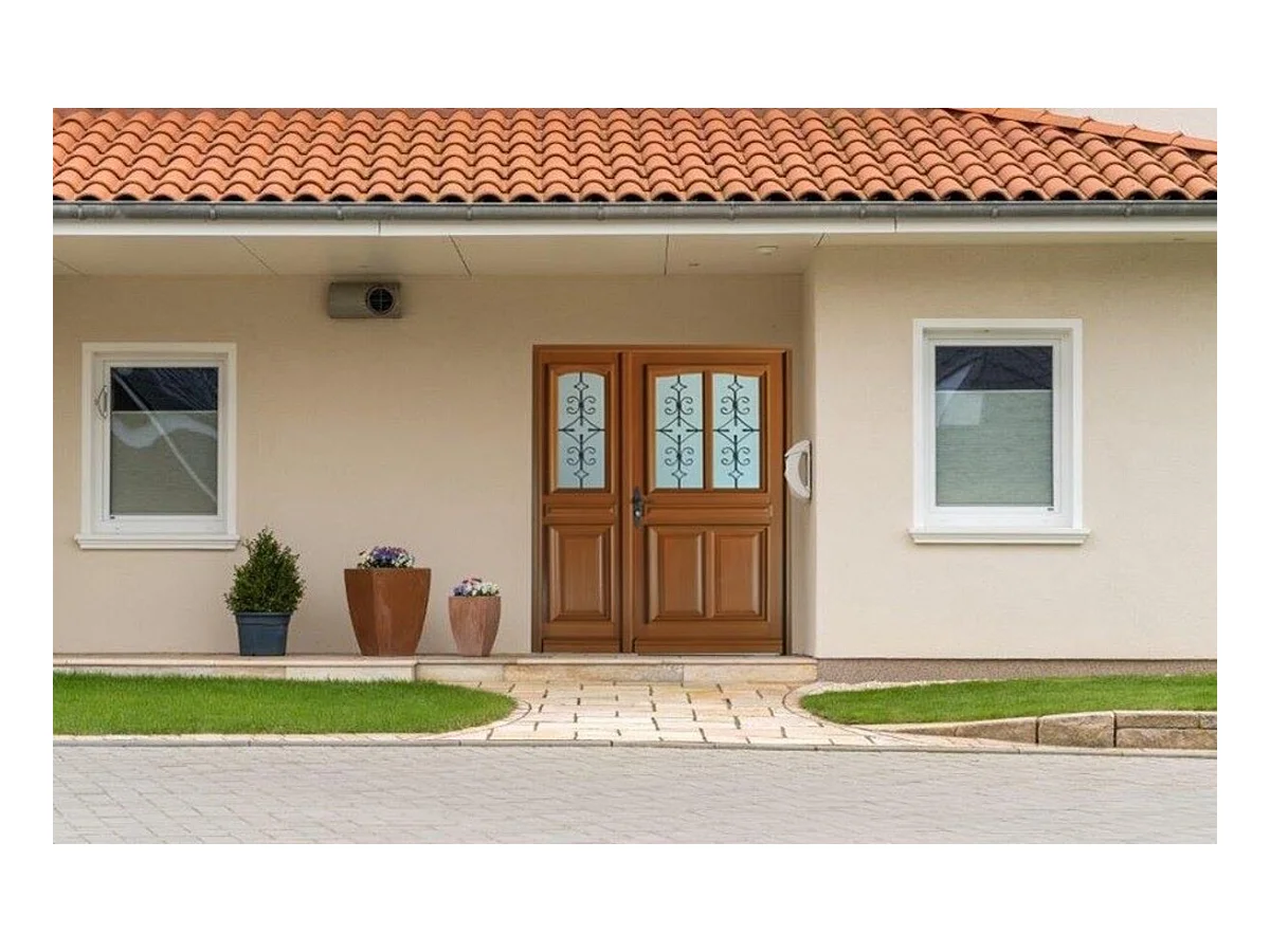 Porte d'entree Bois Tiercee  vitree Vauban H215 x L120 p, droit Cotes Tableau