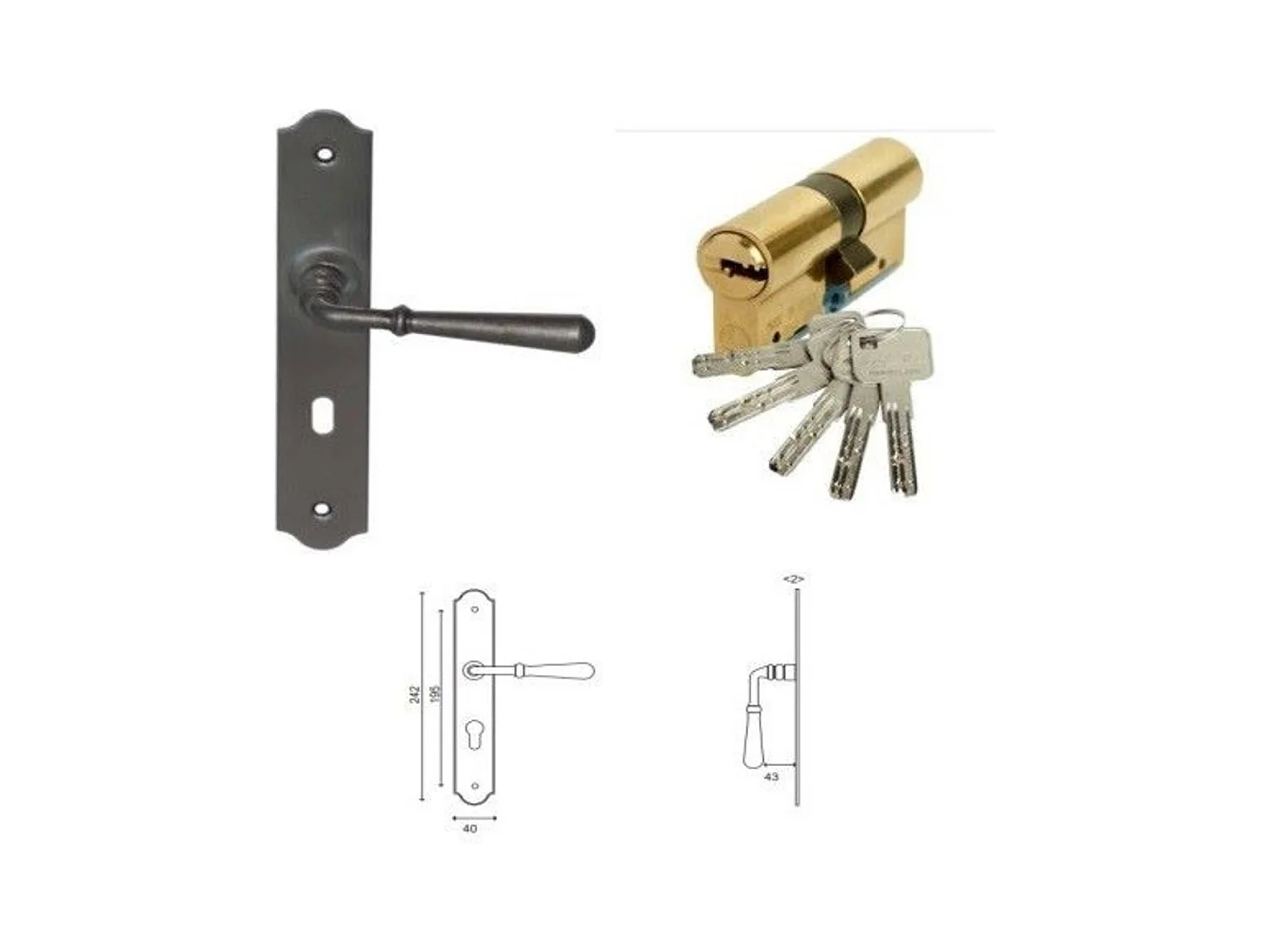 Porte d'entree Bois vitree, Sanna, H,215xl,90  p,gauche  Cote Tableau + Poignee Et Barillet (ref 010403FP)