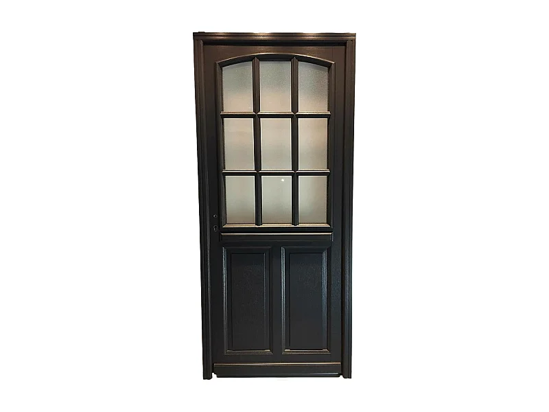 Porte d'entree Bois vitree, Alicia, gris RAL7016, H,215xl,90  p, droite Cote Tableau