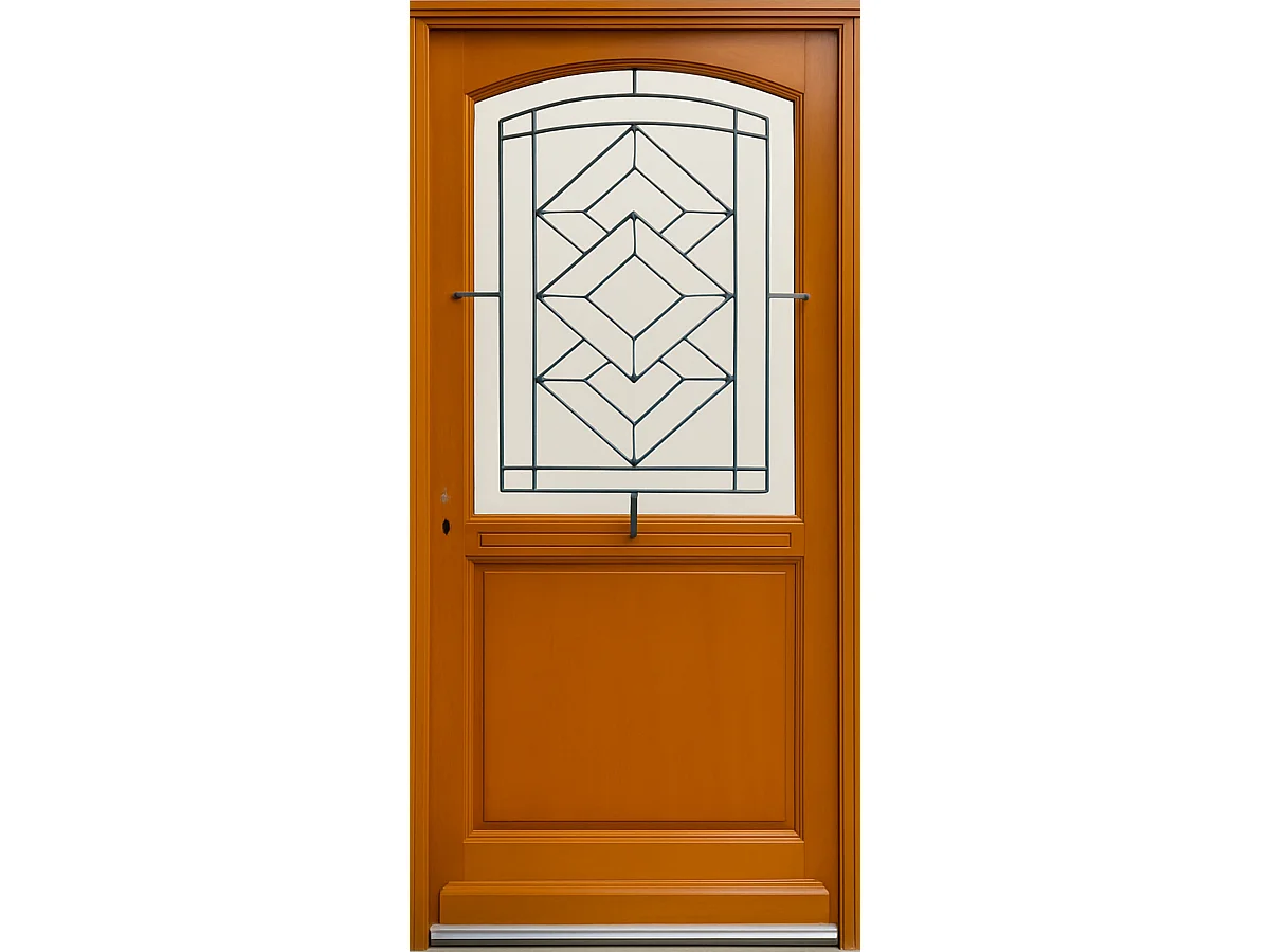 Porte D'entrée Bois Vitrée, Elioth H215 X L90 Cm Côte Tableau P.droit Gd Menuiseries