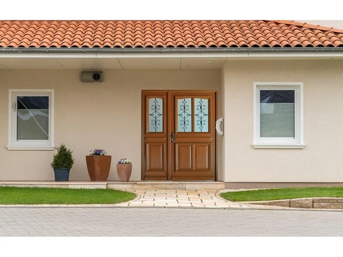 Porte d'entree Bois Tiercee vitree Vauban H215 x L130 p, droit Cotes Tableau