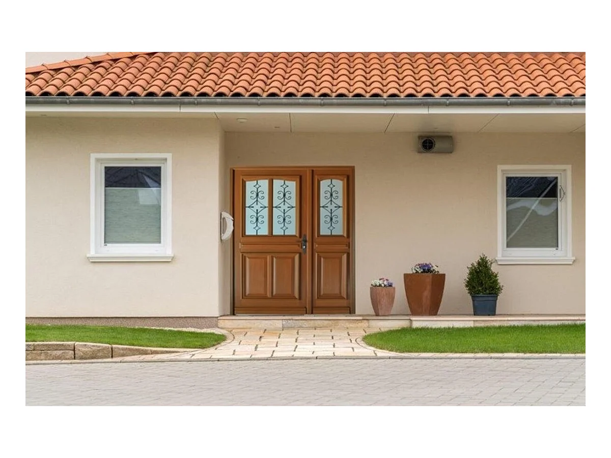 Porte d'entree Bois Tiercee  vitree Vauban H215 x L130 p,gauche Cotes Tableau