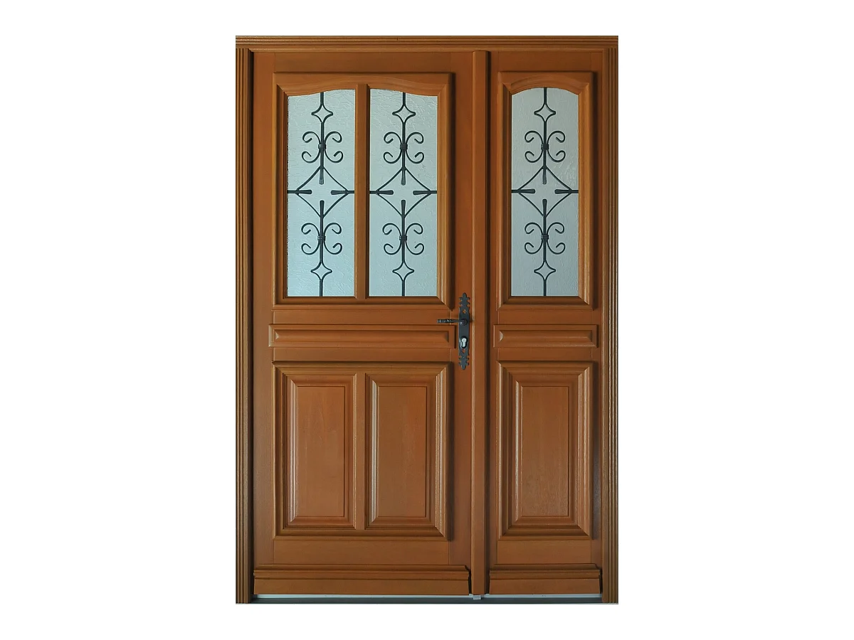 Porte D'Entrée Bois Tiercee  Vitrée Vauban H215 X L130 P,Gauche   Côtes Tableau
