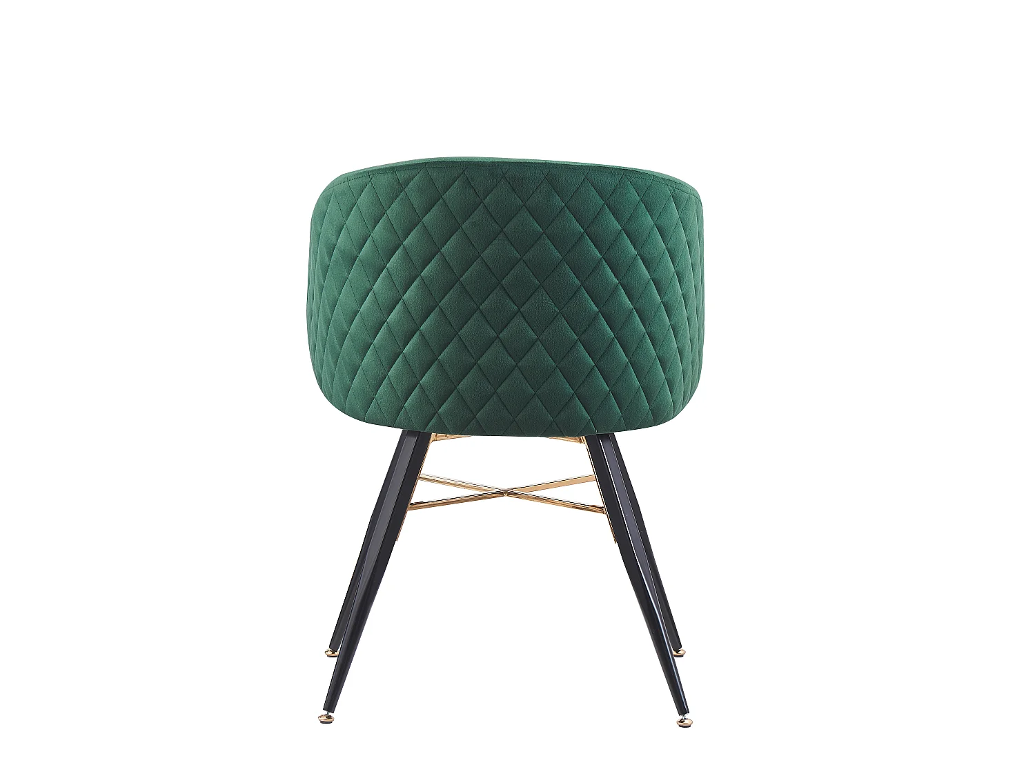 VITTORIO - Lot de 6 Fauteuils Chaises de Salle à Manger en Velours - Pieds Noirs et Dorés en Acier Inoxydable - Vert