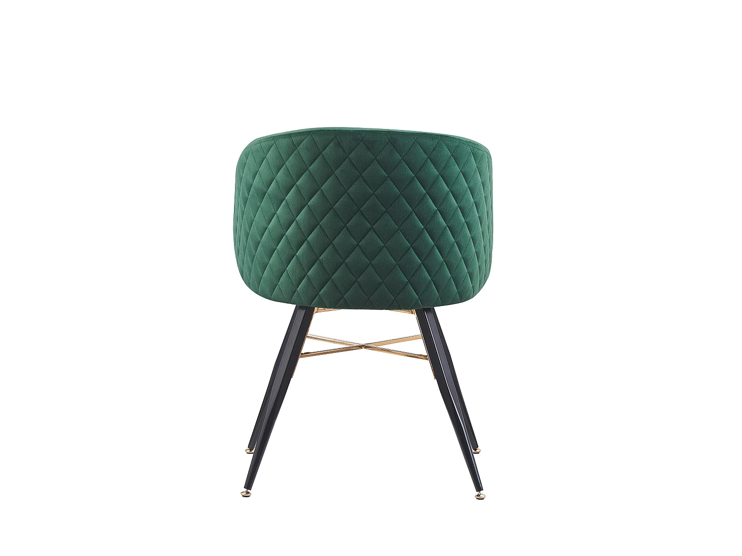 VITTORIO - Lot de 2 Fauteuils Chaises de Salle à Manger en Velours - Pieds Noirs et Dorés en Acier Inoxydable - Vert