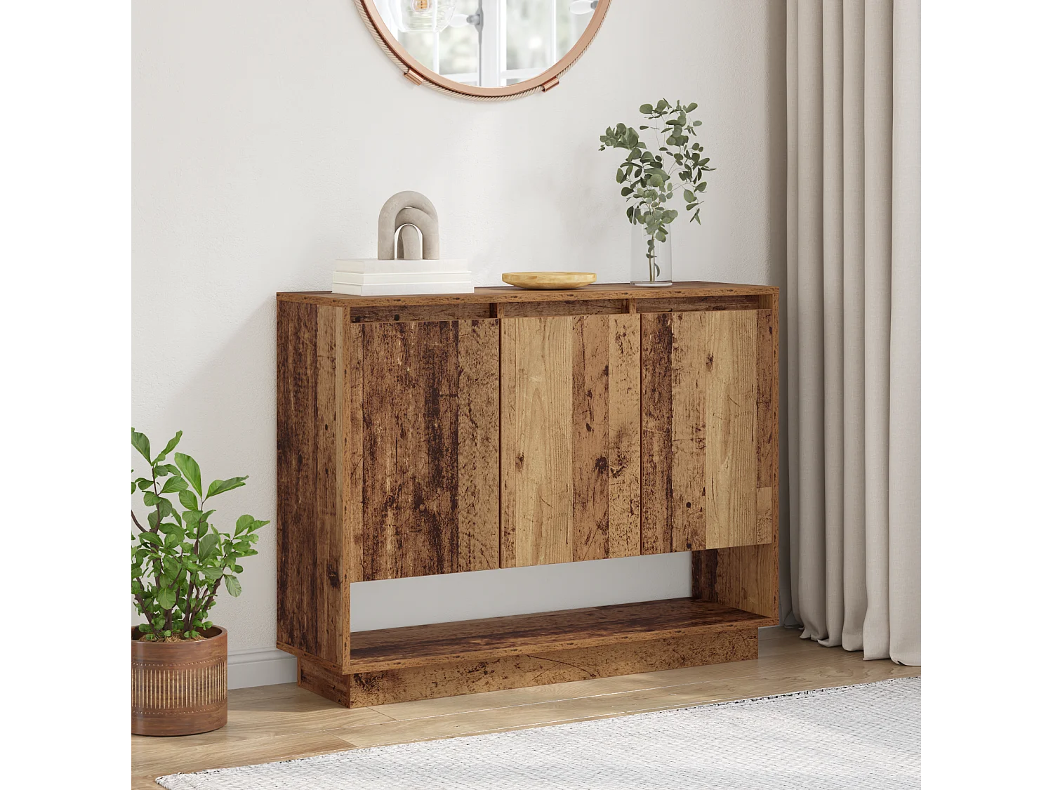 Buffet | Sideboard | Dressoir Oudhout 97 x 29 x 75 cm Bewerkt hout