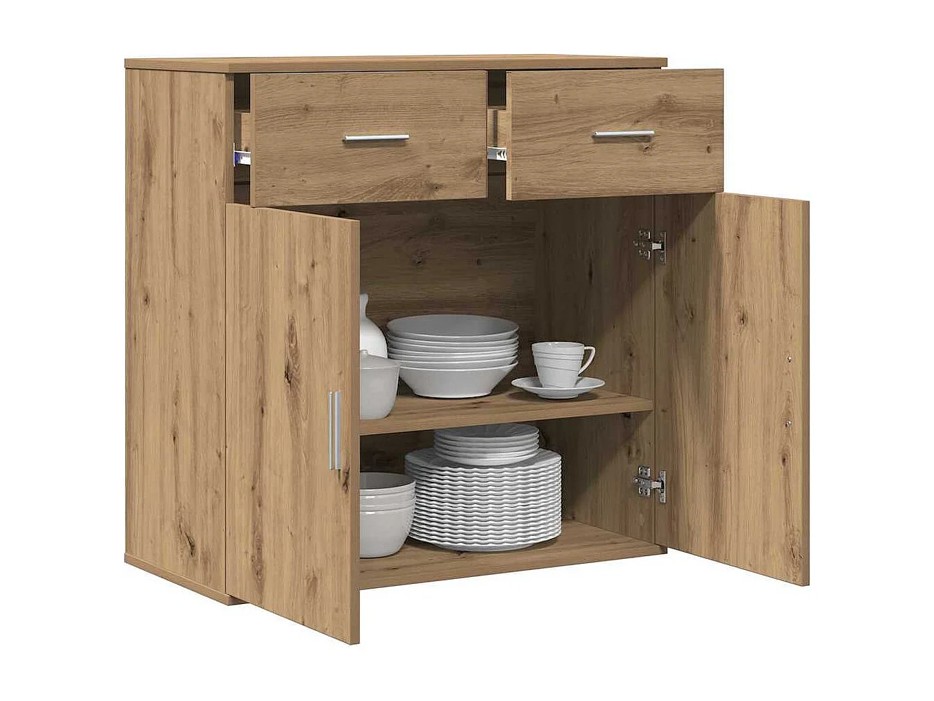 Buffet | Sideboard | Dressoir met lade Artisan Eiken 78 x 38 x 80 cm Bewerkt hout