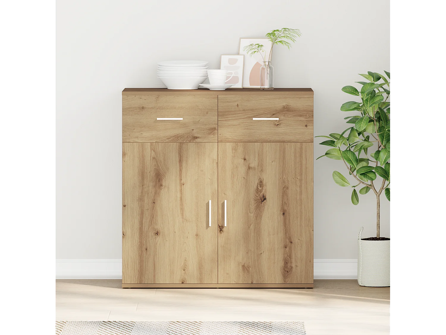 Buffet | Sideboard | Dressoir met lade Artisan Eiken 78 x 38 x 80 cm Bewerkt hout