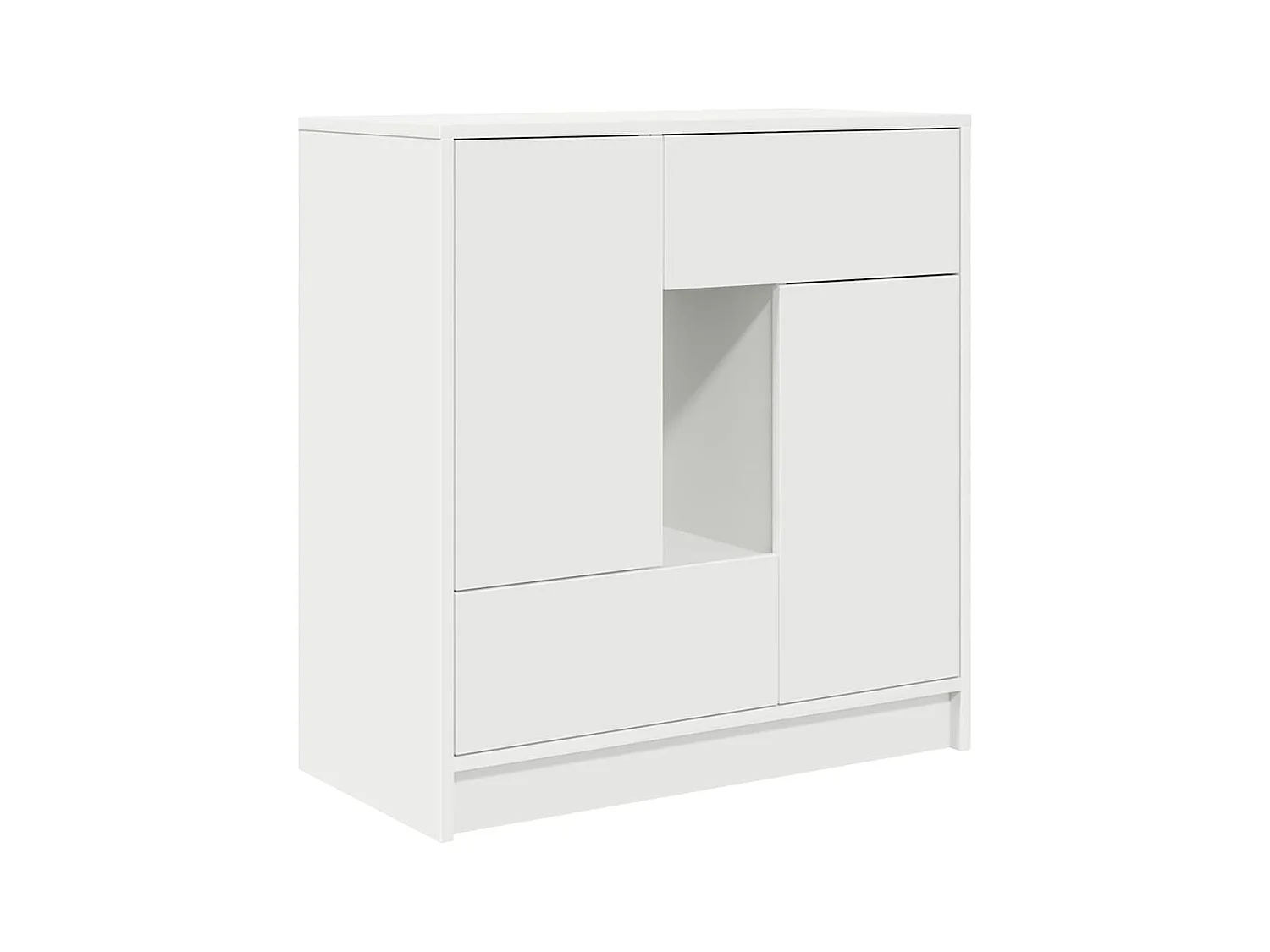 Buffet | Commode à tiroir | Meuble de rangement avec tiroirs et portes blanc 70,5x34x74,5 cm