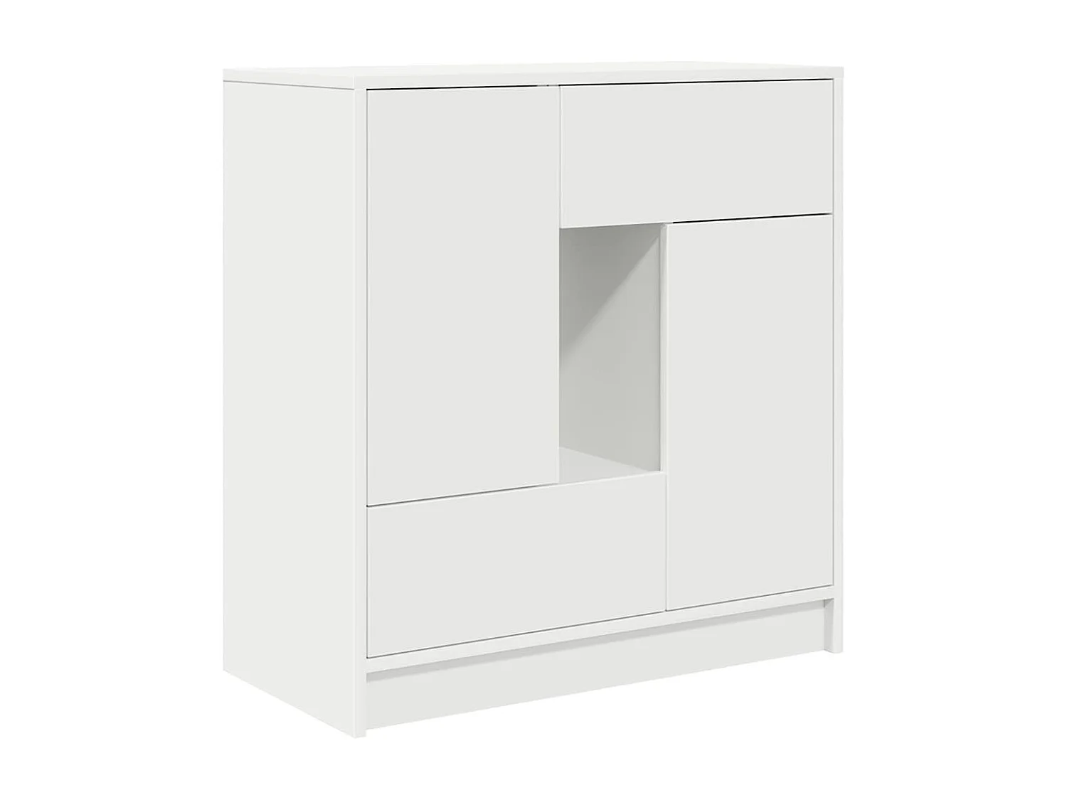 Buffet | Commode à tiroir | Meuble de rangement avec tiroirs et portes blanc 70,5x34x74,5 cm