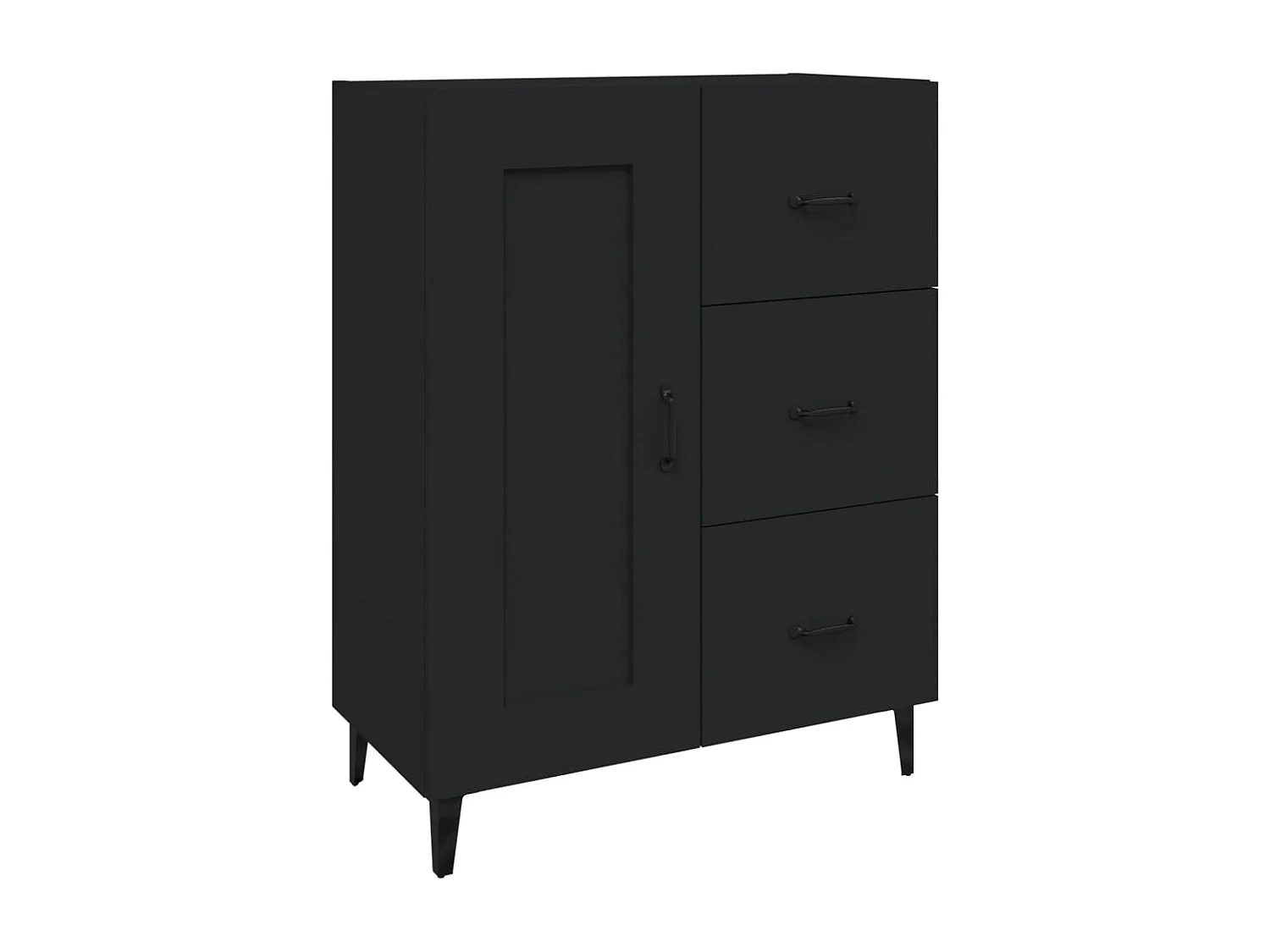 Buffet | Bahut | Meuble de rangement Noir 69,5x34x90 cm Bois d'ingénierie