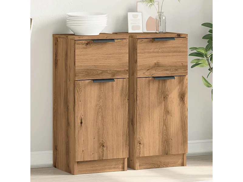 Credenze | Buffet | Armadi 2 pz Rovere Artigianale 30x30x70 cm Legno Multistrato