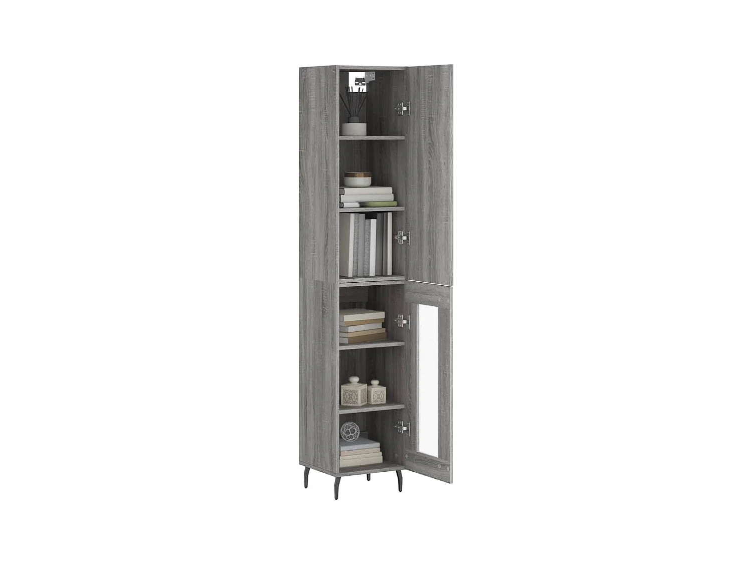 Credenza | Buffet | Armadio Grigio Sonoma 34,5x34x180 cm in Legno Multistrato