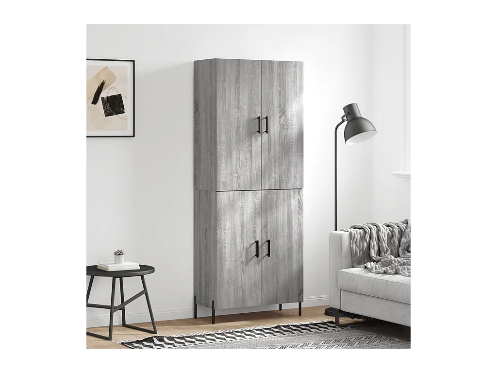 Credenza | Buffet | Armadio Grigio Sonoma 69,5x34x180 cm in Legno Multistrato