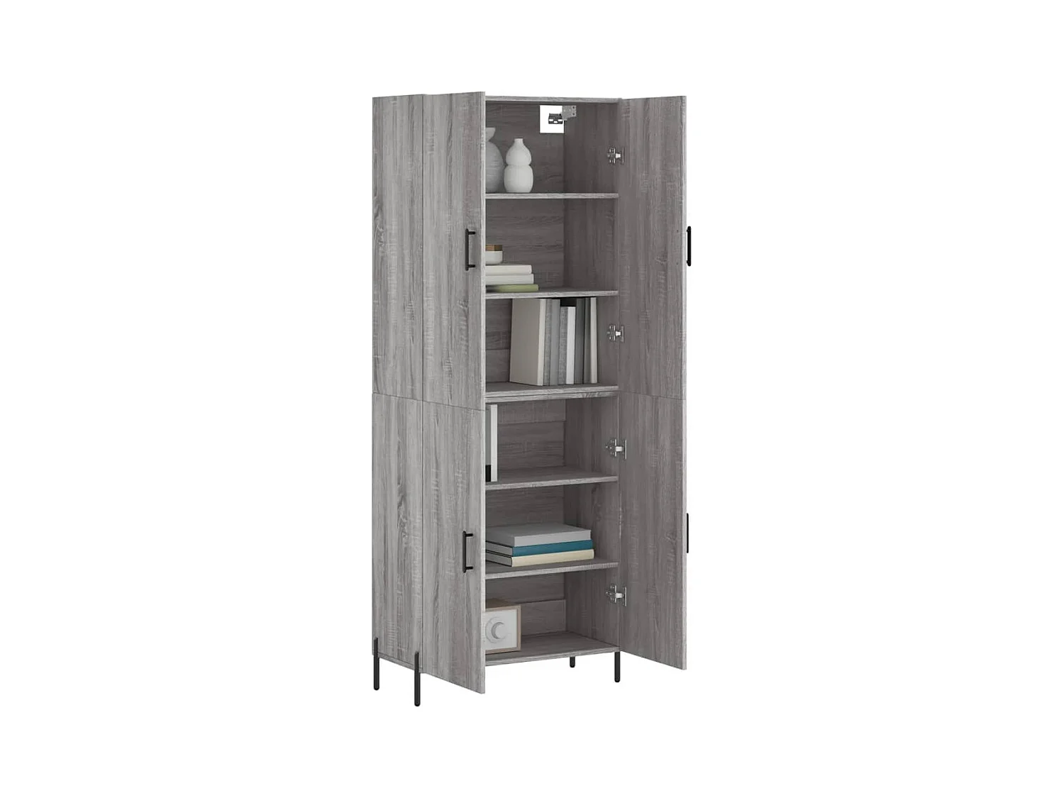 Buffet | Bahut | Meuble de rangement haut Sonoma gris 69,5x34x180 cm Bois d'ingénierie