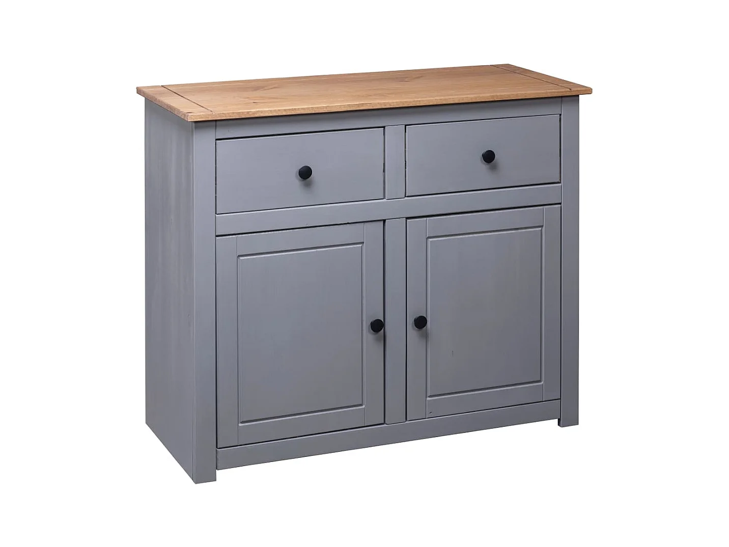 Credenza | Buffet | Armadio Grigia 93x40x80 cm in Legno Massello di Pino Panama