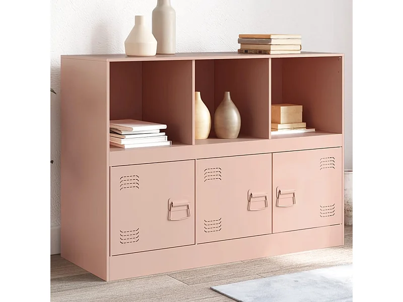 Credenza | Buffet | Armadio Rosa 99x39x73 cm in Acciaio