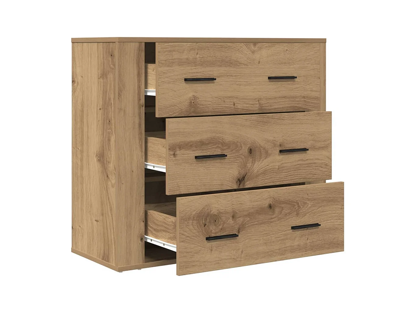 Buffet | Bahut | Meuble de rangement chêne artisanal 80x33x70 cm bois d'ingénierie