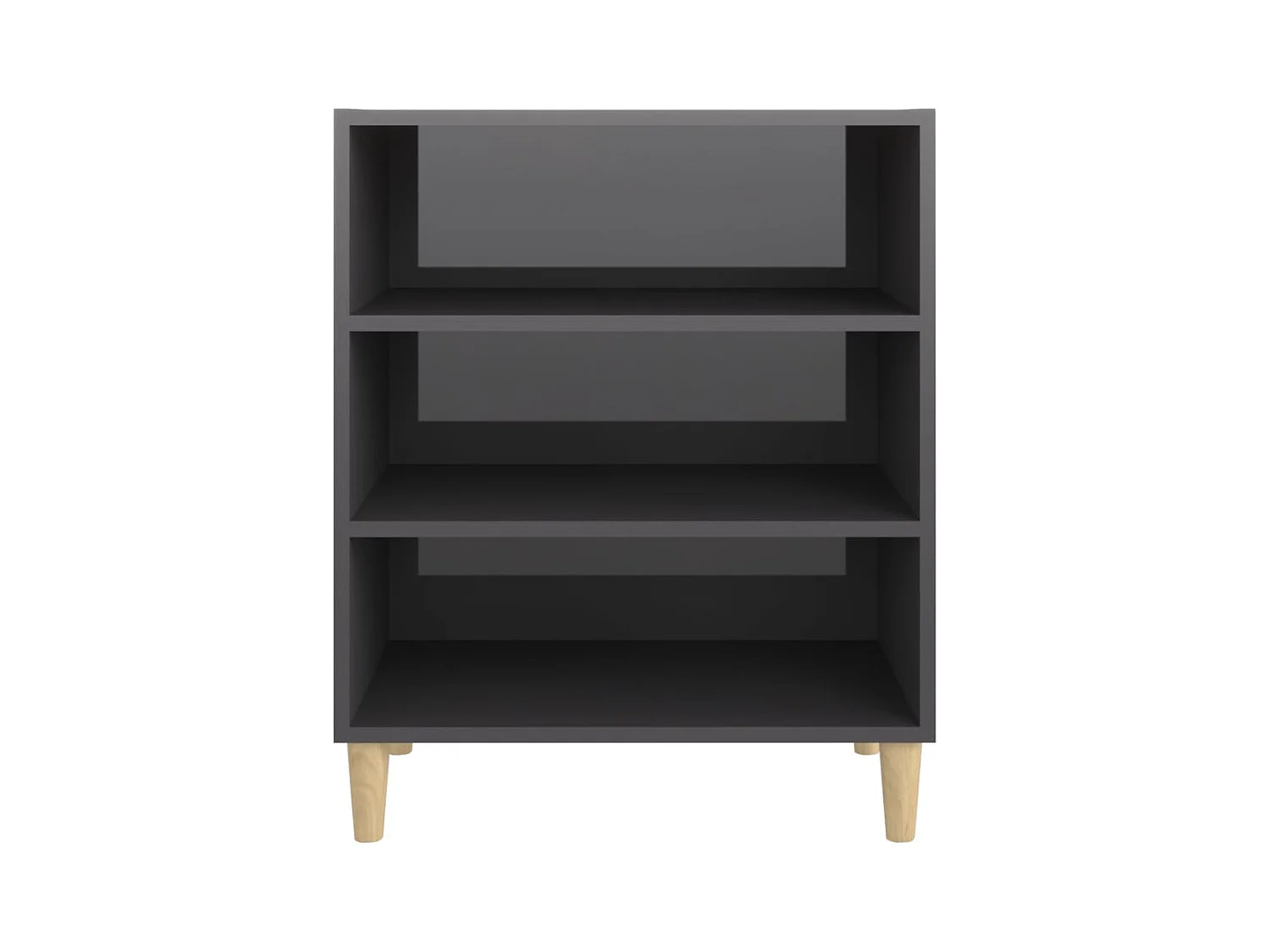 Buffet | Bahut | Meuble de rangement gris brillant 57x35x70 cm bois d'ingénierie