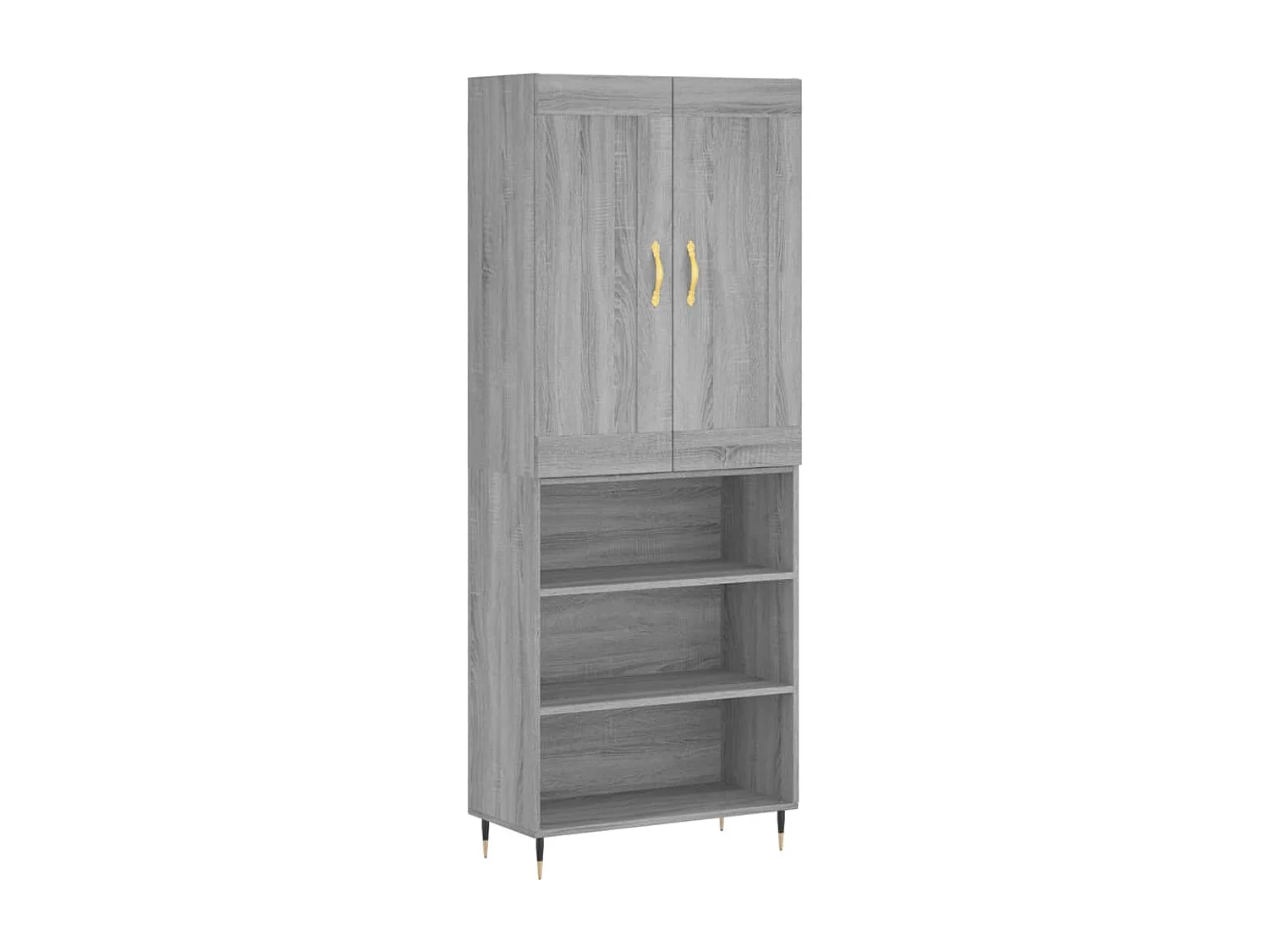 Buffet | Bahut | Meuble de rangement haut Sonoma gris 69,5x34x180 cm Bois d'ingénierie