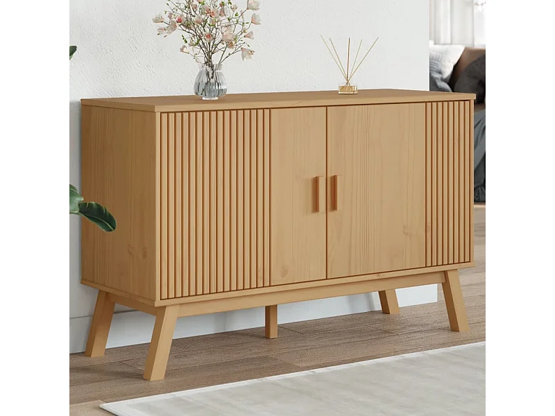 Credenza | Buffet | Armadio OLDEN Marrone 114x43x73,5 cm in Legno Massello di Pino