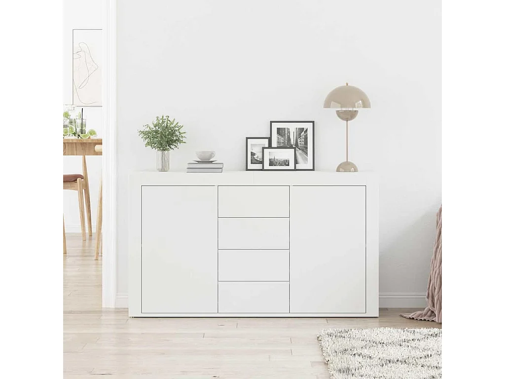 Buffet | Bahut | Meuble de rangement Blanc Blanc Bois 120 x 36 x 69 cm Rangement Buffet | Bahut | Meuble de rangement Blanc