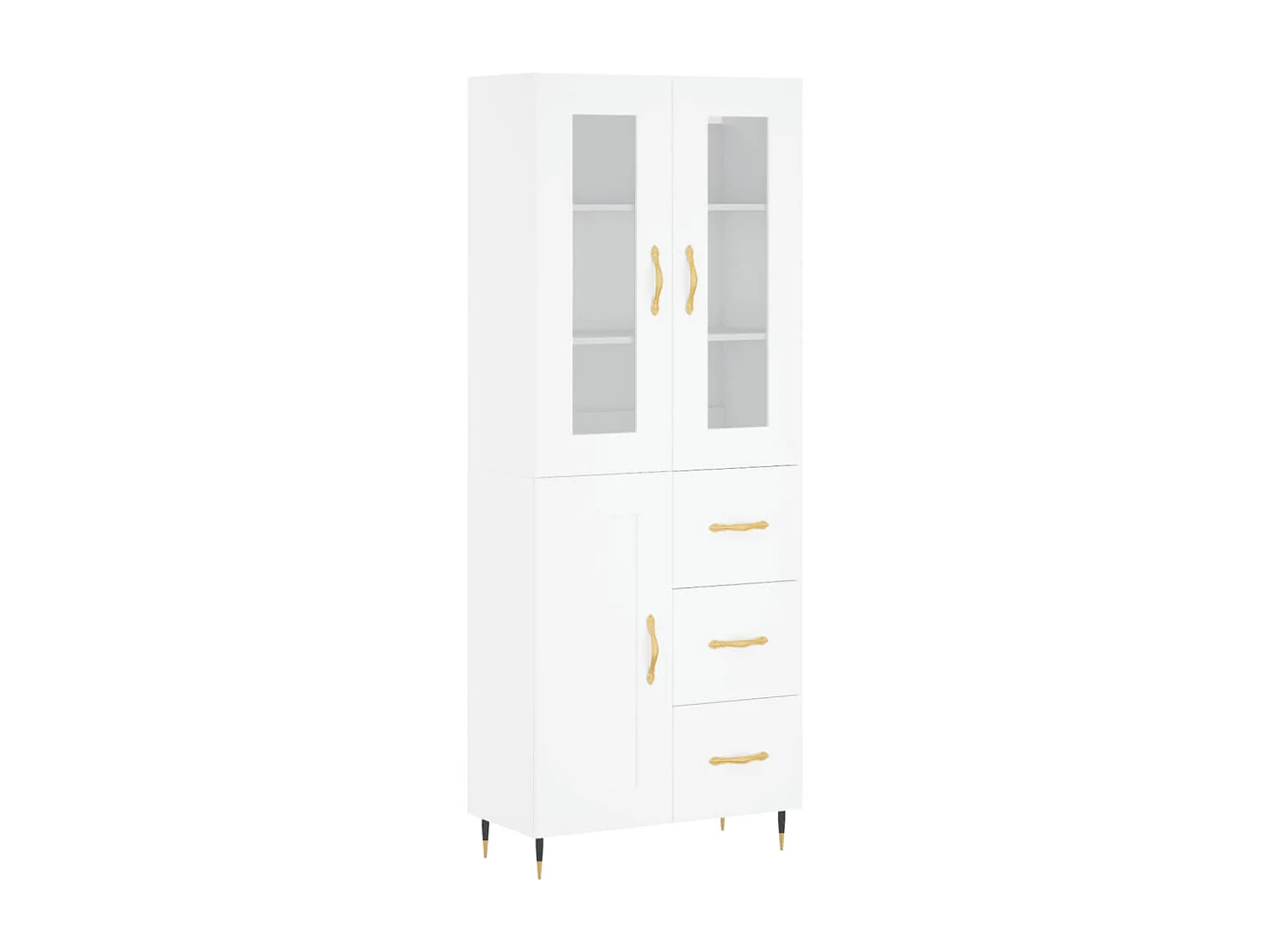 Buffet | Bahut | Meuble de rangement haut Blanc 69,5x34x180 cm Bois d'ingénierie
