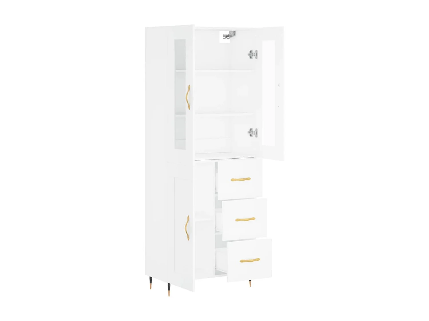 Buffet | Bahut | Meuble de rangement haut Blanc 69,5x34x180 cm Bois d'ingénierie