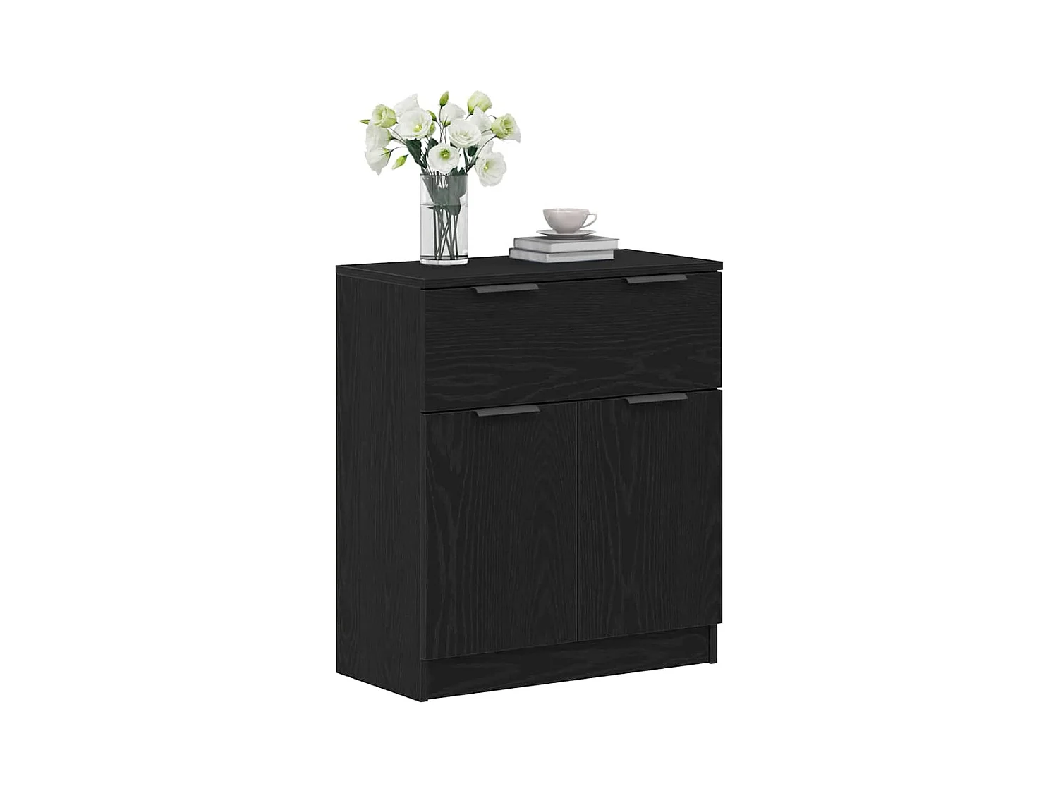 Buffet | Bahut | Meuble de rangement en Chêne Noir 60x30x70 cm en Bois d'Ingénierie