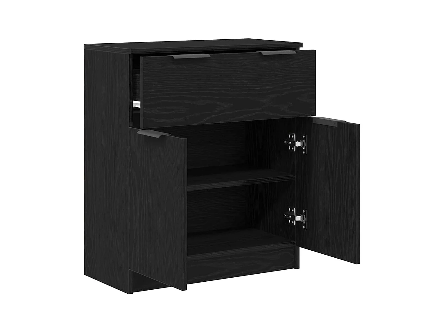 Buffet | Bahut | Meuble de rangement en Chêne Noir 60x30x70 cm en Bois d'Ingénierie