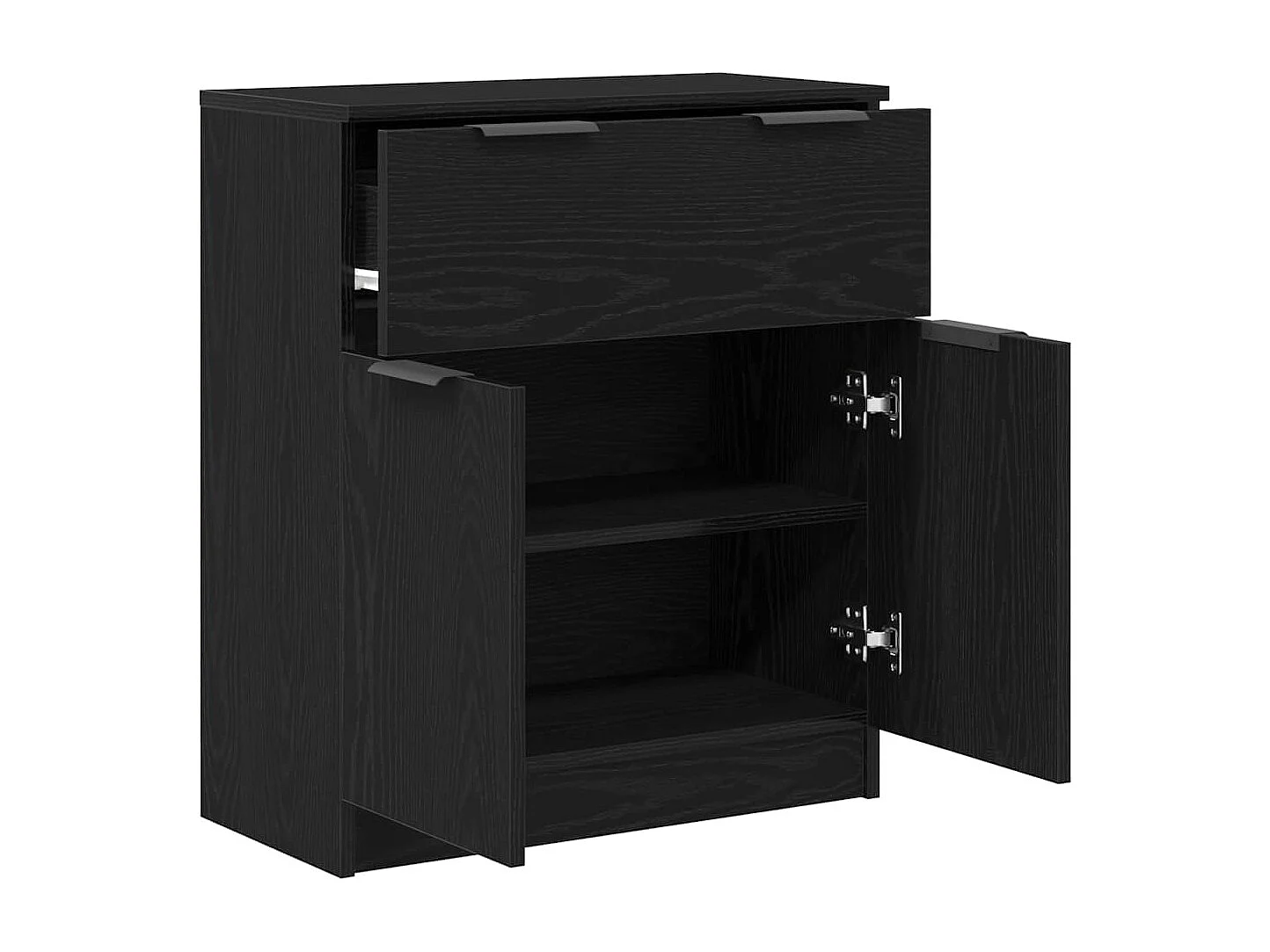 Buffet | Bahut | Meuble de rangement en Chêne Noir 60x30x70 cm en Bois d'Ingénierie